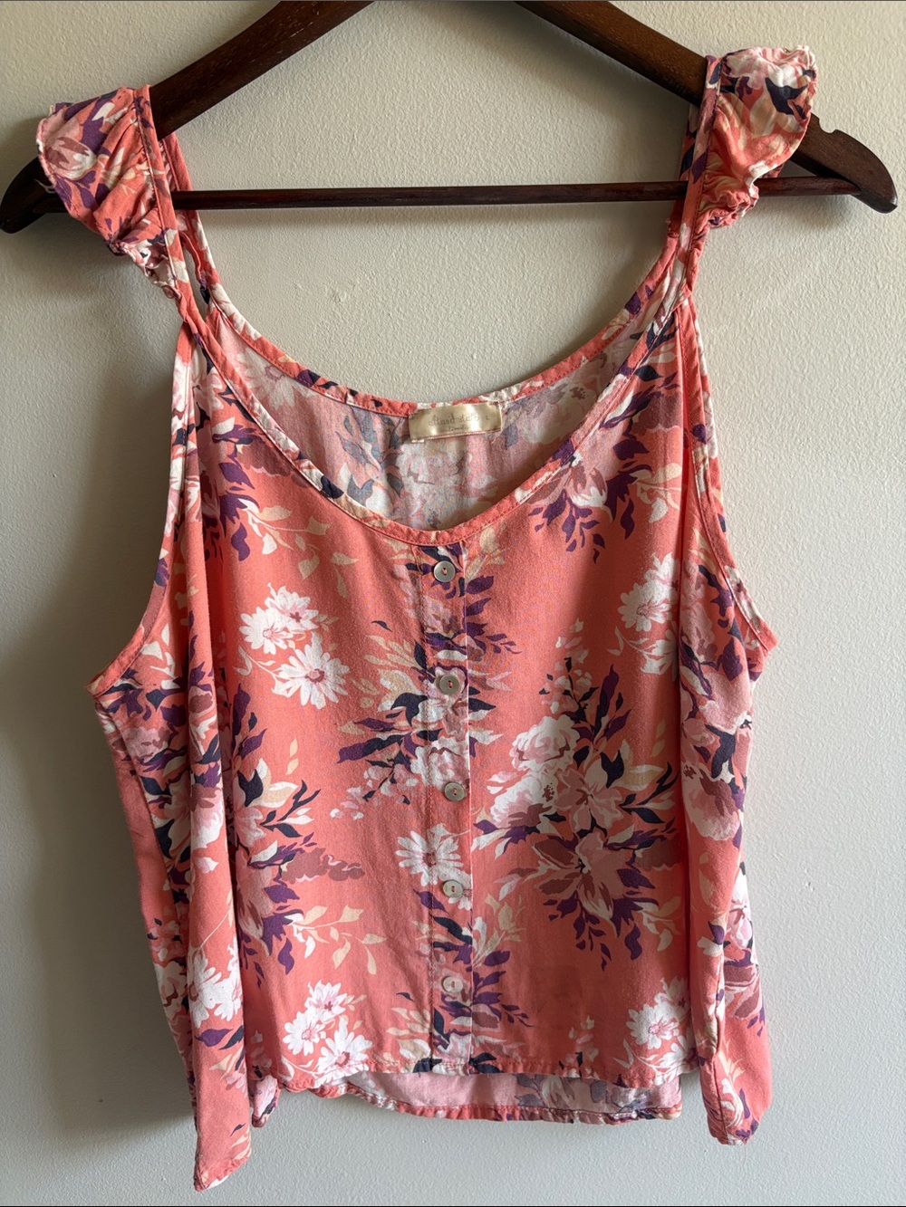 Altar’d State Floral Button Front Tank Top Boho Pink Large‎